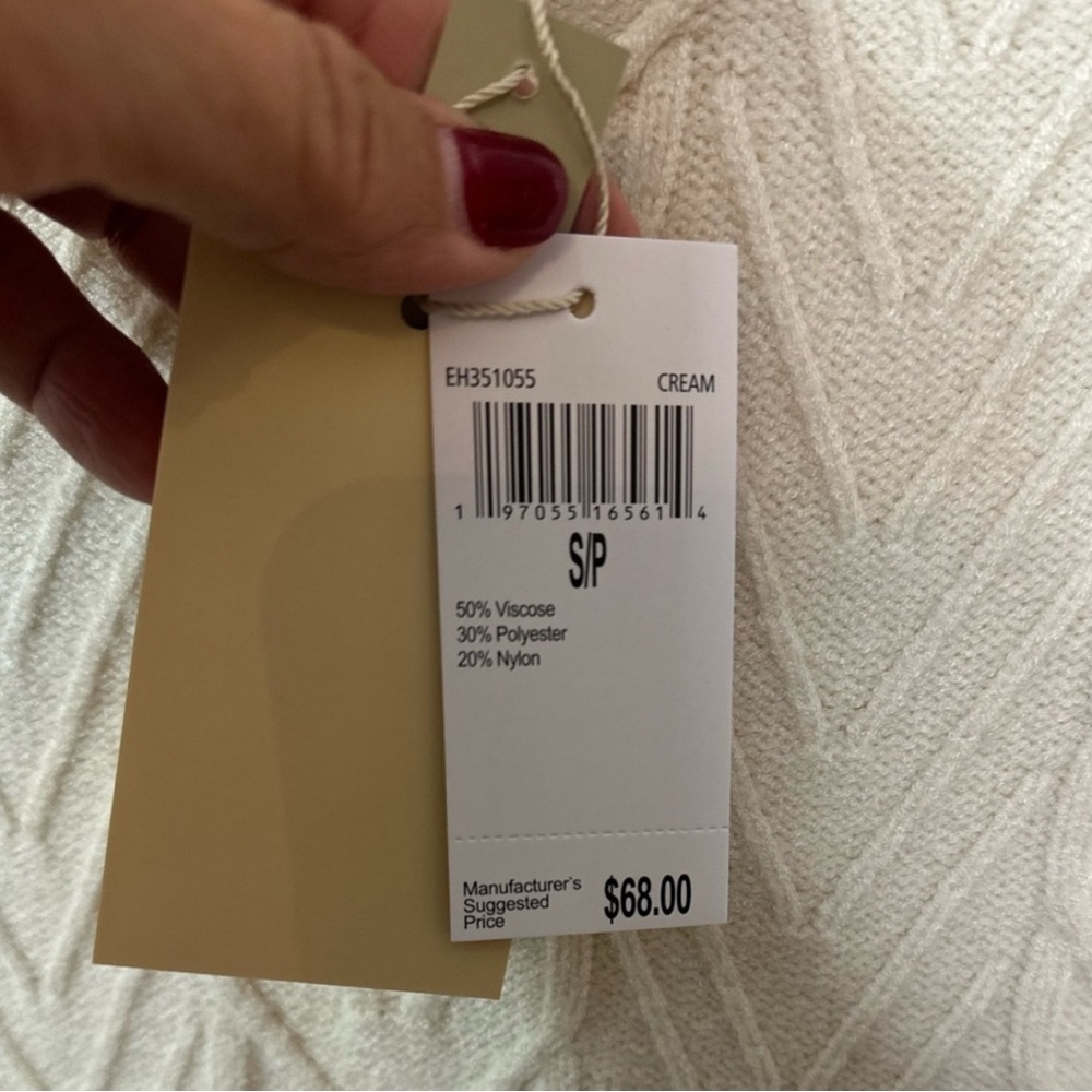 Elie Tahari Cream Turtleneck Sweater, viscose blend - Picture 4 of 5